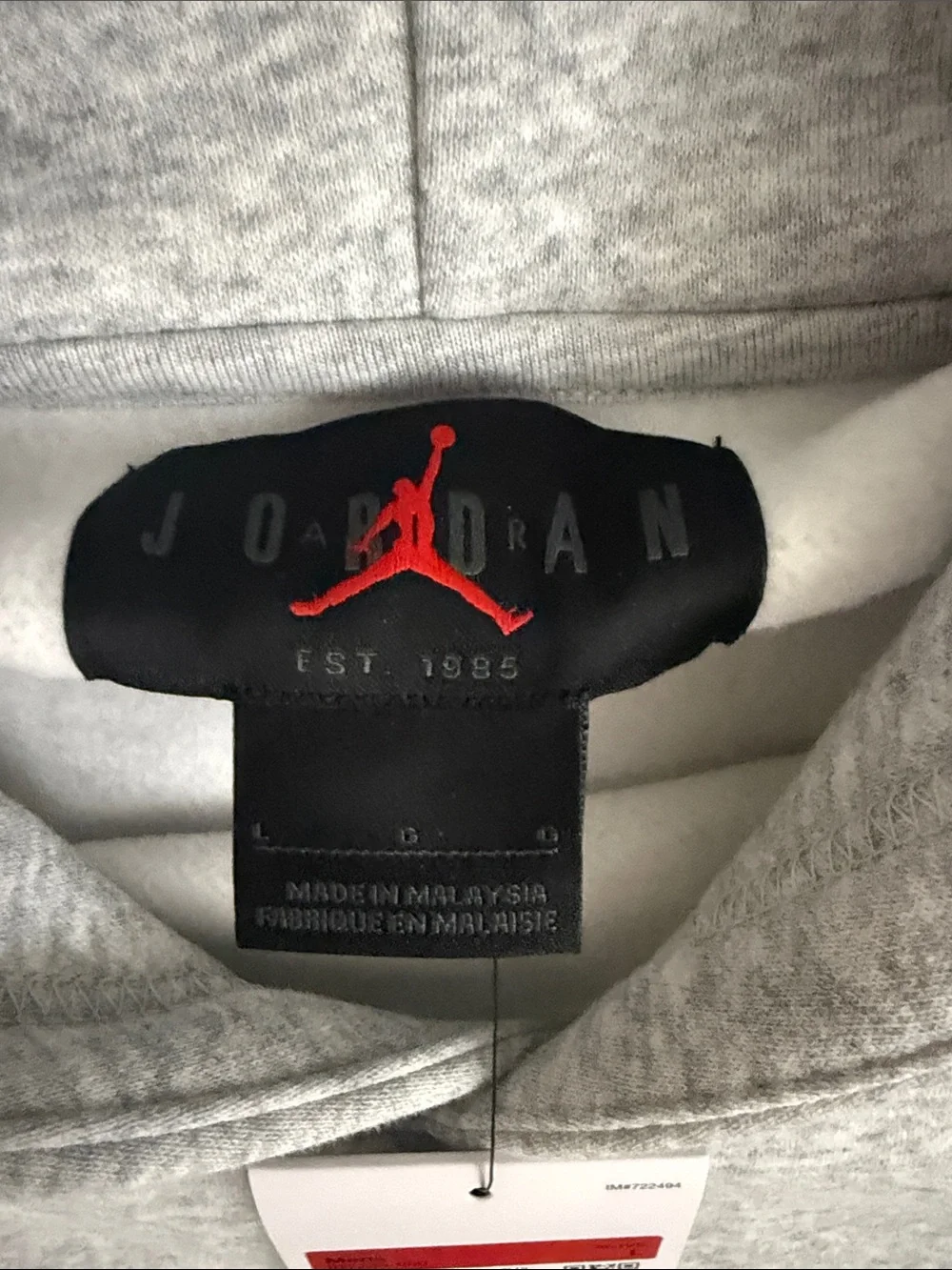 Jordan Gray Pullover Hoodie with Subtle Jumpman